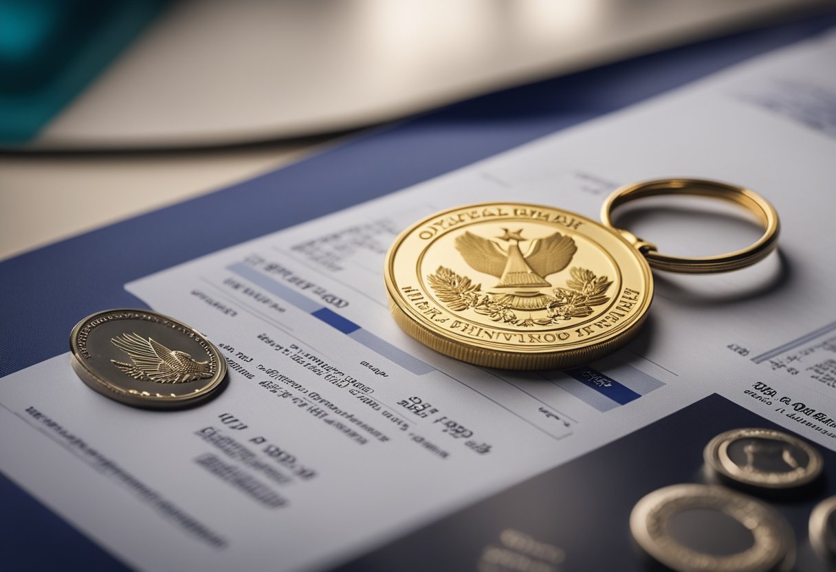 A tax official processes Olympic medal and award taxes for the Federal Revenue Service, handling paperwork and payments