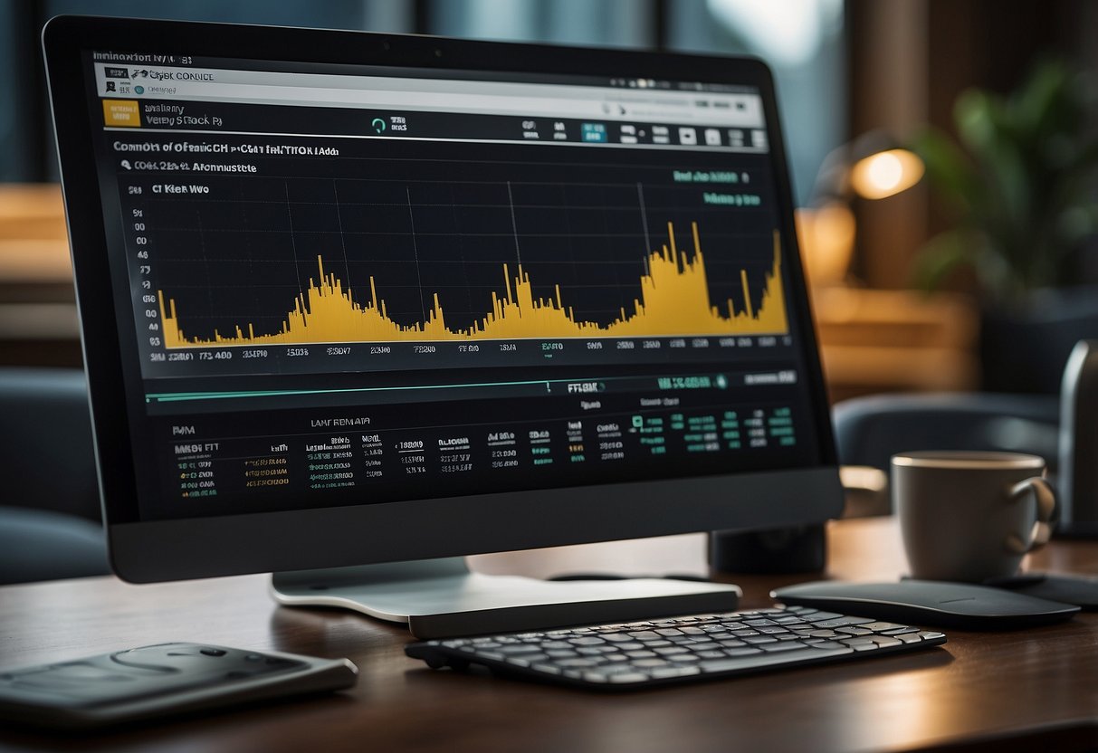 A computer screen displaying fintechzoom website with QQQ stock chart and data