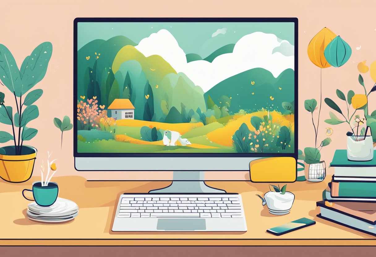 A colorful blog post with Buttercup's tales, accompanied by vibrant social media graphics and engaging video animations