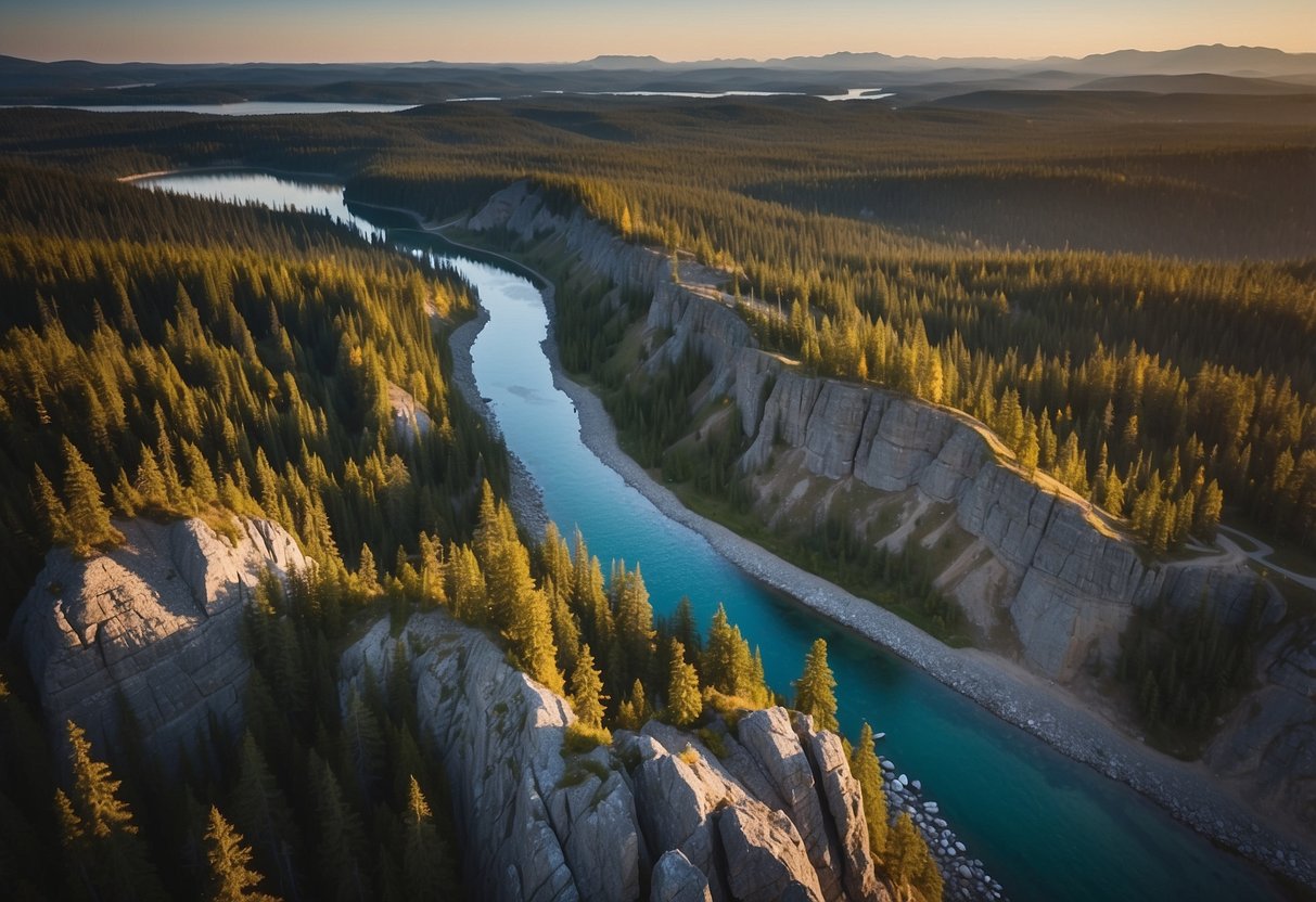 A map of Canada with diverse landscapes and city skylines