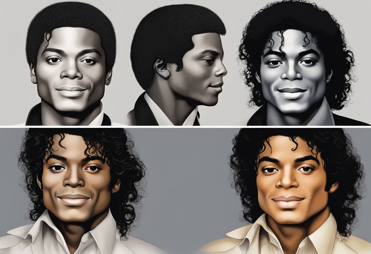 Michael Jackson's skin changed color over time, from a darker tone to a lighter one, due to a skin condition called vitiligo