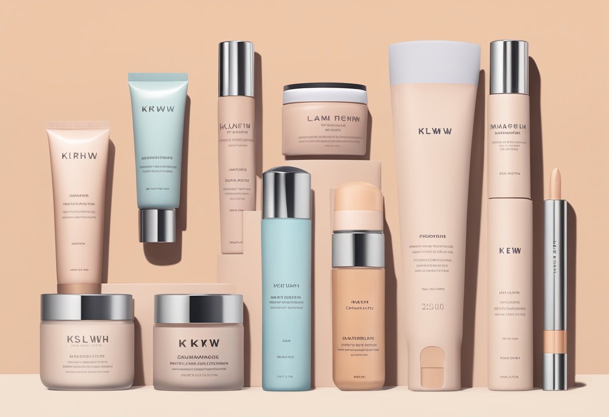 A timeline of KKW Beauty products from launch to discontinuation, with changing packaging and product offerings