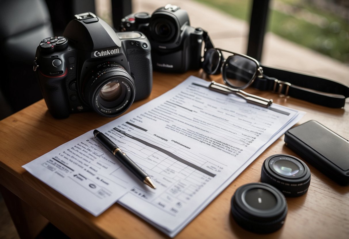 Real estate photographer's checklist on a table before a photoshoot