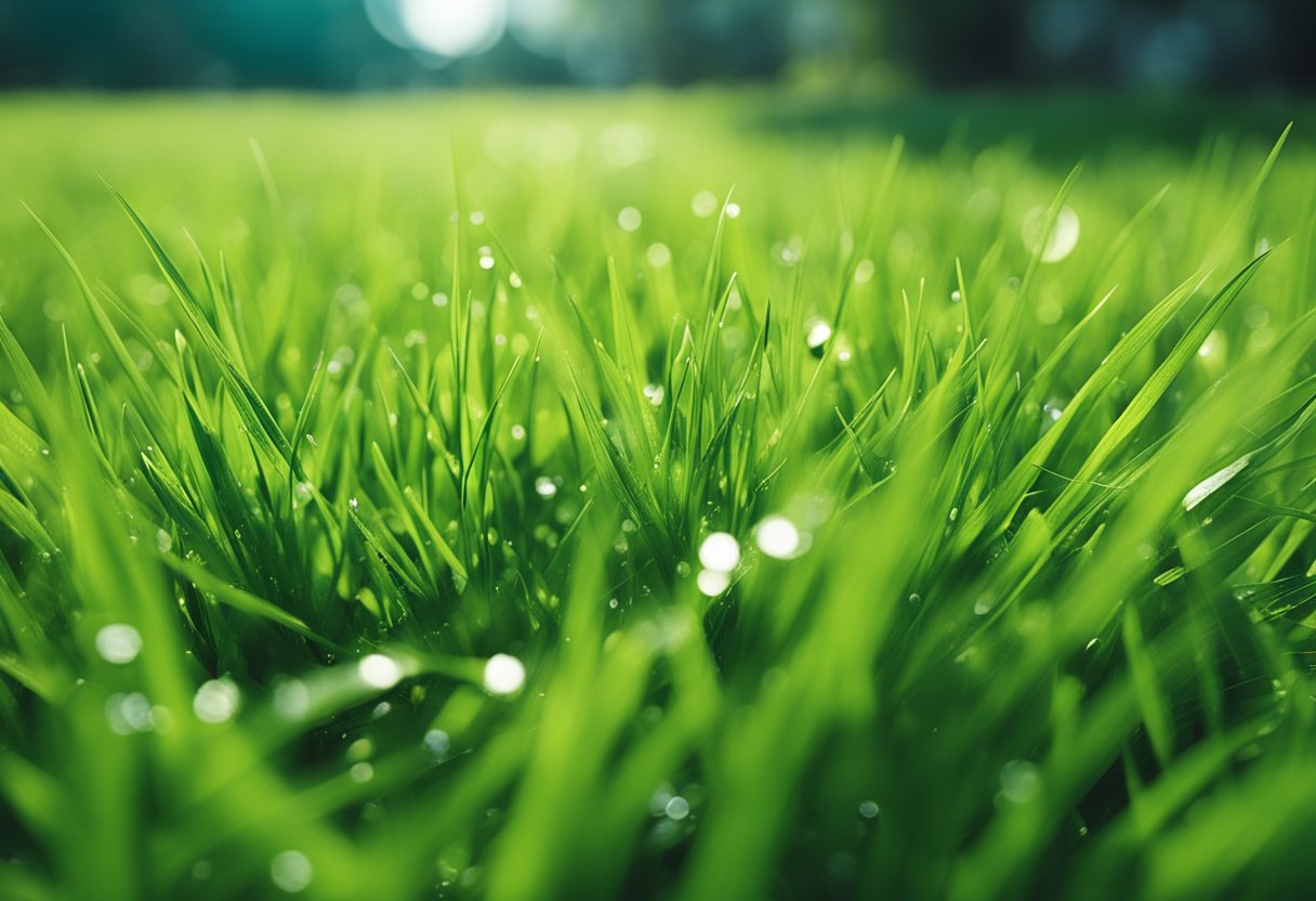 Lush green grass with adblue spilled on the lawn