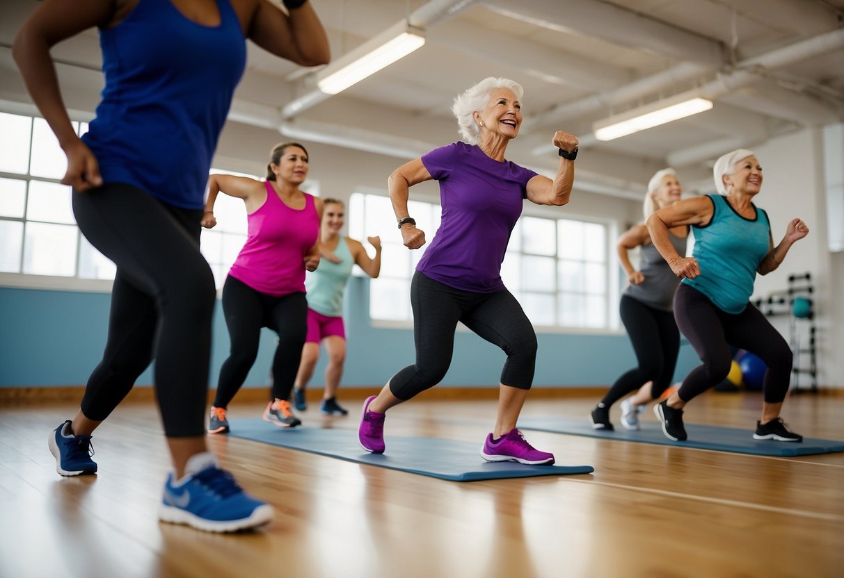 People of all ages and abilities engaging in functional movement exercises, with smiles and determination evident in their expressions