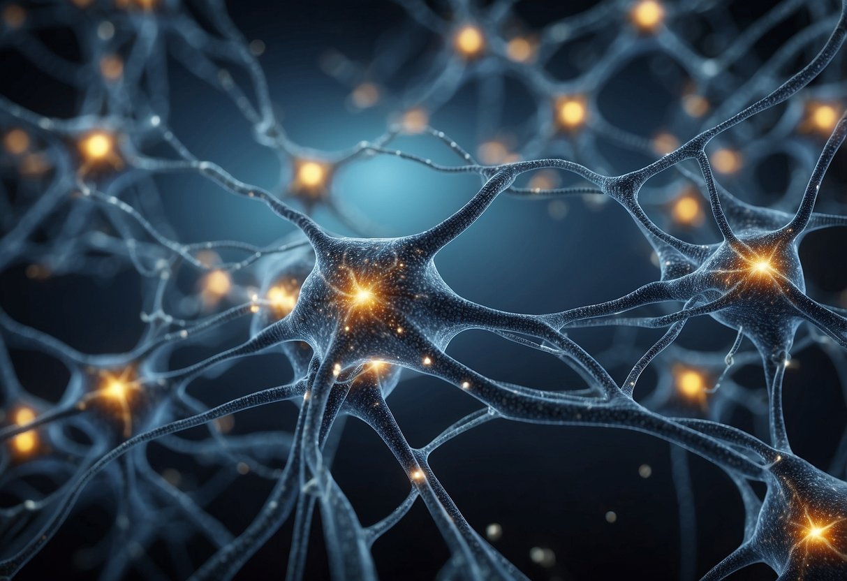 A network of interconnected neurons forming new pathways, representing the concept of neuroplasticity and brain health