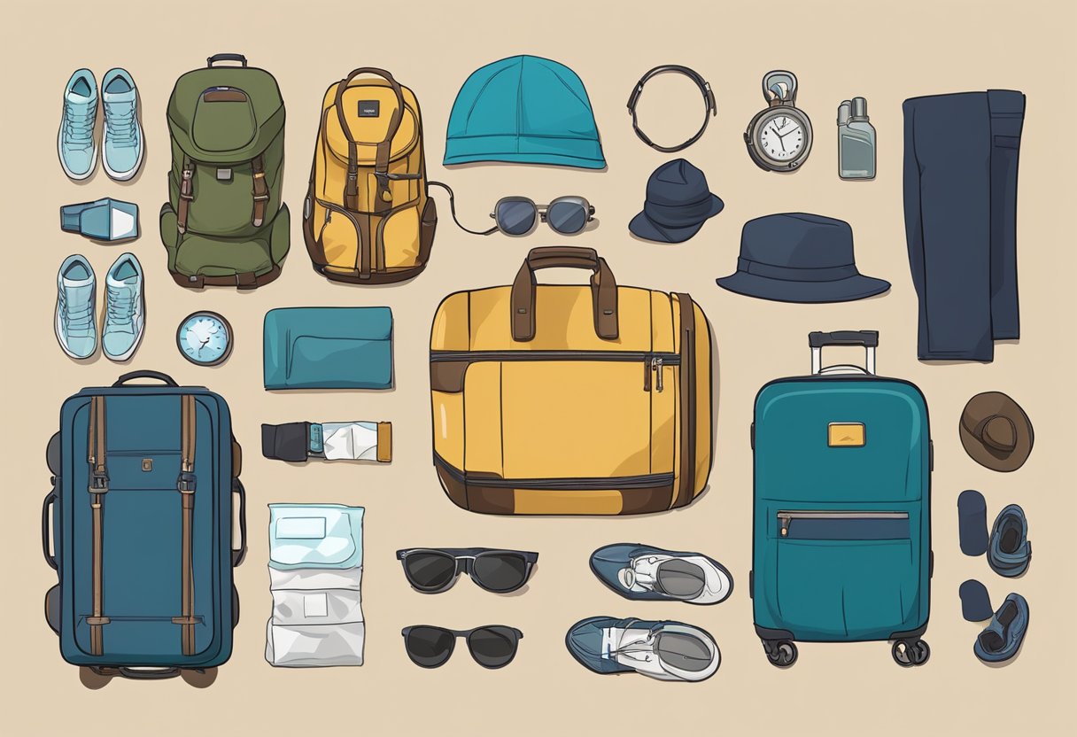 Items laid out for efficient packing: 7 travel hacks to fit more in your carry-on luggage