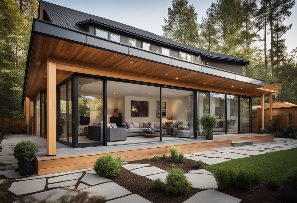 A spacious and modern home with various types of additions, including a sunroom, deck, and garage, showcasing their unique design and functionality