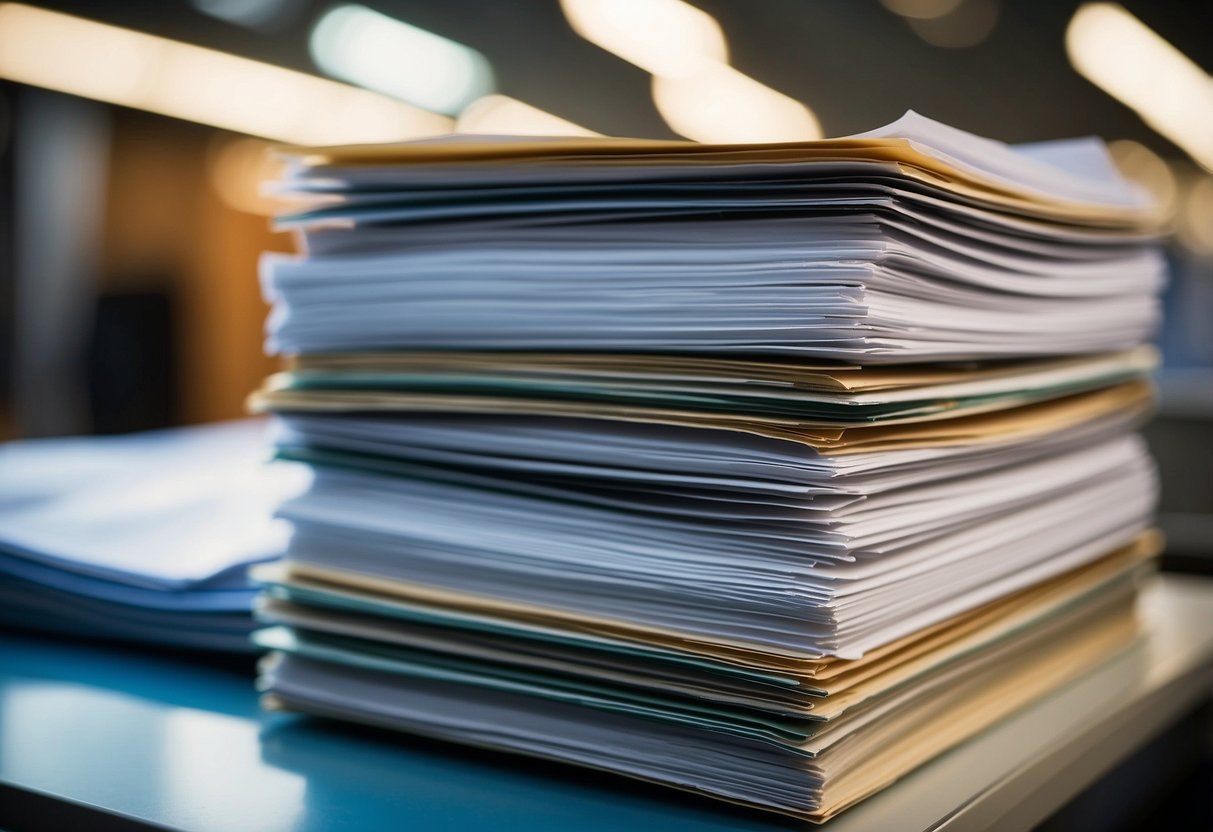 A stack of official INSEE BT06 documents with market data and public procurement information