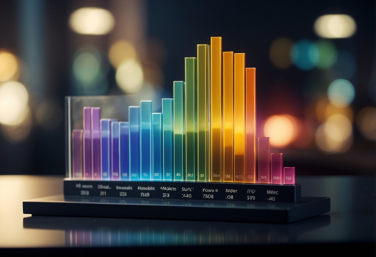 A colorful bar graph representing the correlation between INSEE BT09 index and public markets