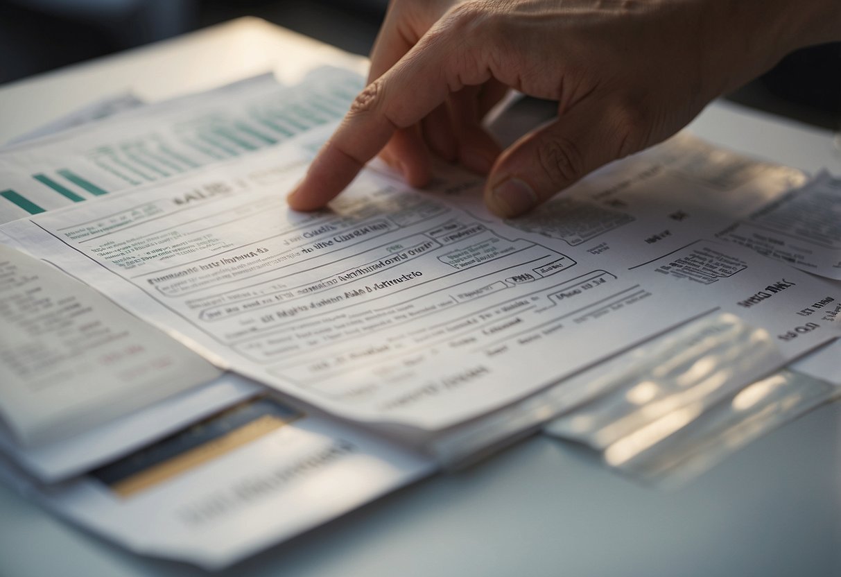 A hand placing the INSEE BT48 index on a public market document