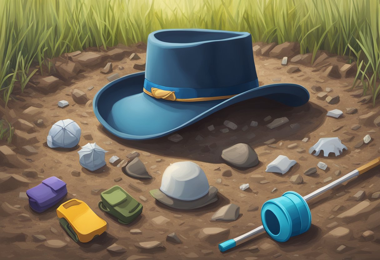 Judith's abandoned hat lays in the dirt, surrounded by scattered supplies and an overturned stroller