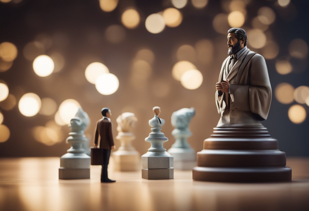 A humble figure learning from challenges and mistakes, embodying an entrepreneurial mindset