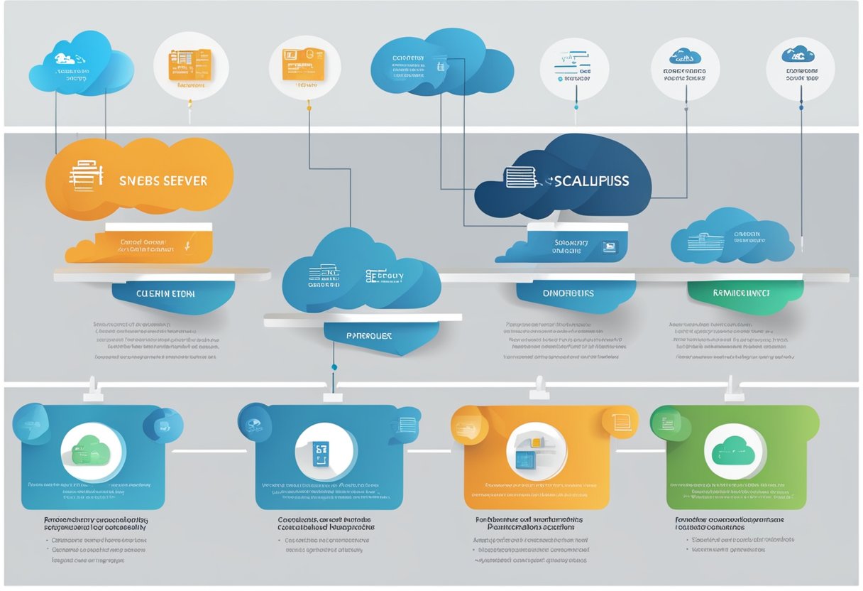 A cloud server provider comparison chart with various factors such as pricing, security, and scalability highlighted