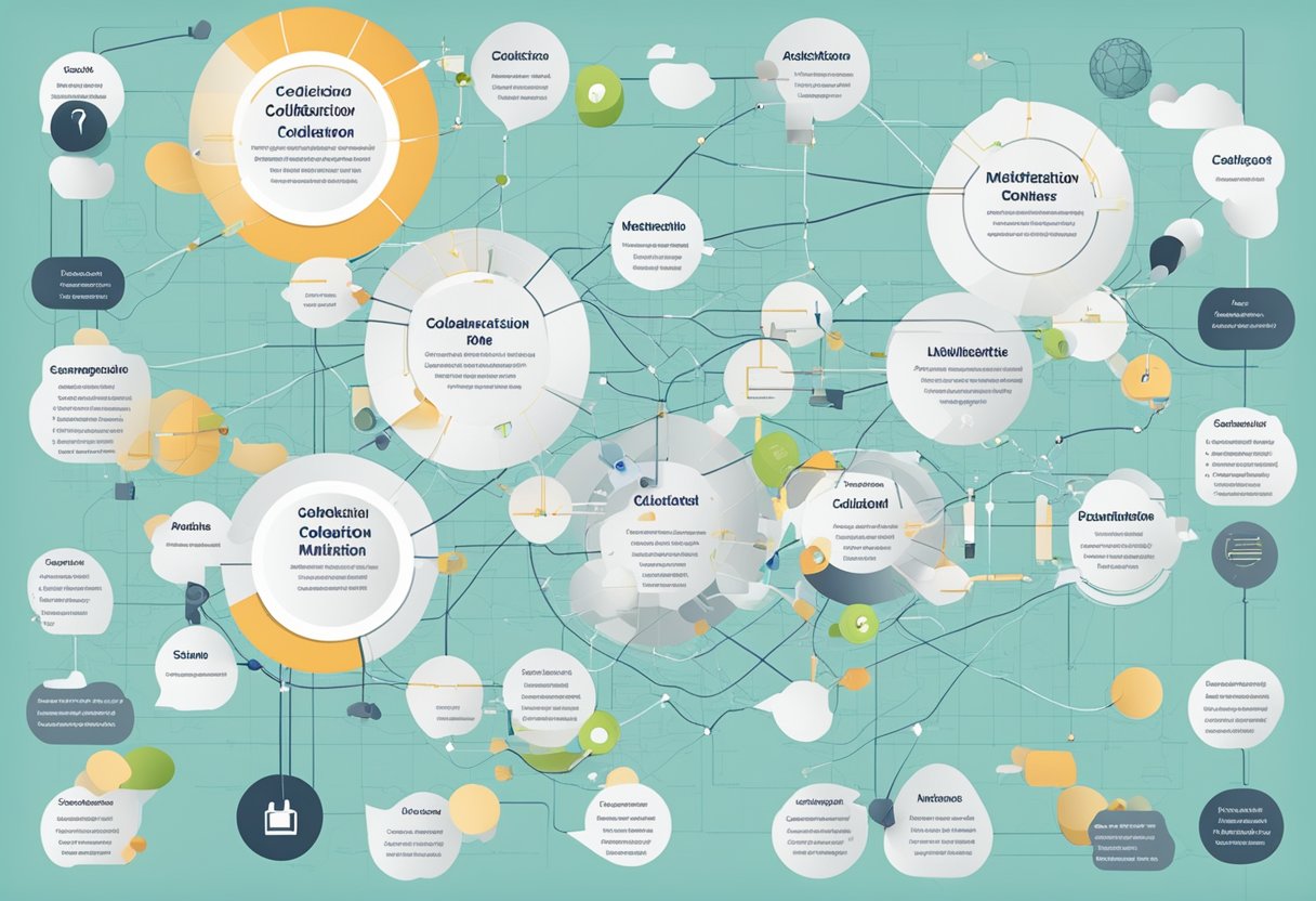 A digital collaboration mindset map with technology elements