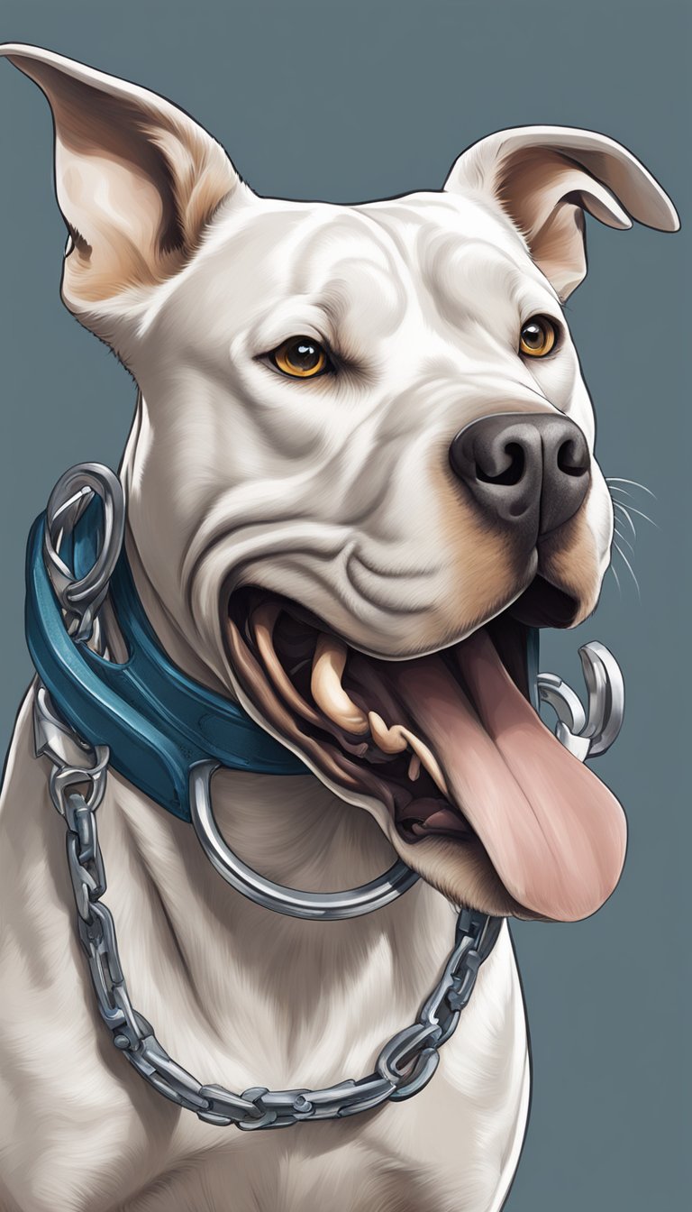 A pitbull with a powerful jaw clamps down on a thick bone, showcasing its strong bite force