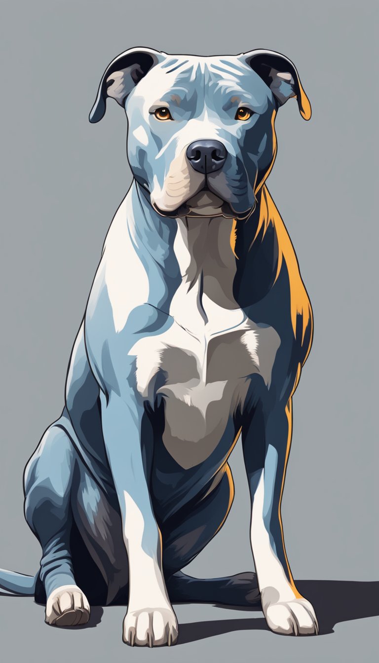 A pitbull confidently stands tall, exuding strength and loyalty. Its alert eyes and attentive posture challenge the myths surrounding its behavior