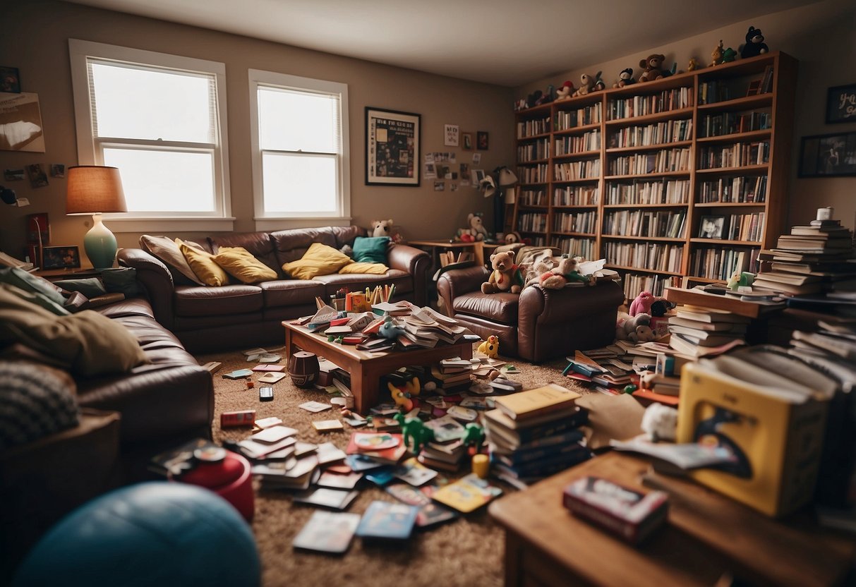 Parents organizing toys in a clutter-free playroom, making it easier for kids to find and enjoy their favorite activities.