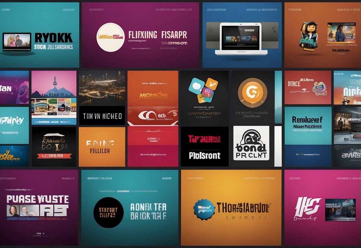 A colorful graphic of the top 7 podcast hosting companies, including logos and names, arranged in a visually appealing and organized manner