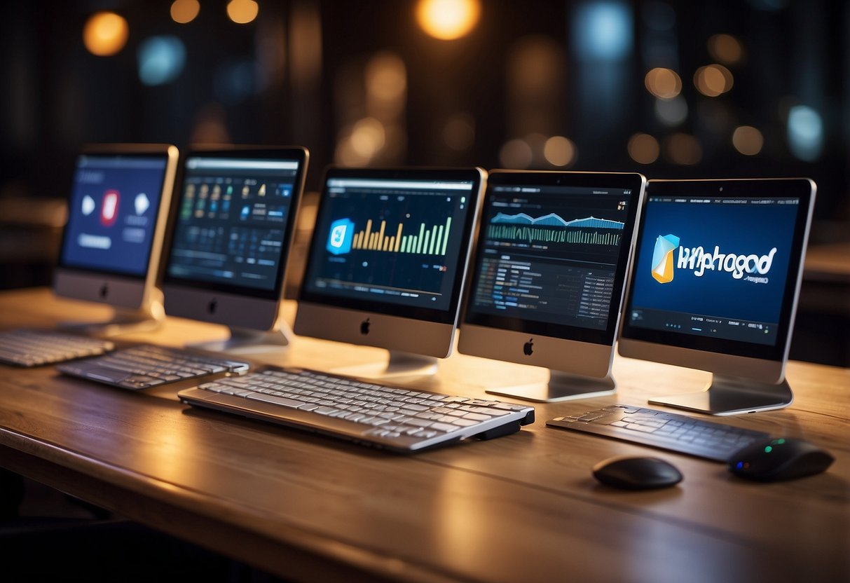 A table with six different web hosting logos displayed, including Hostinger, SiteGround, HostGator, Locaweb, KingHost, and UOL Host