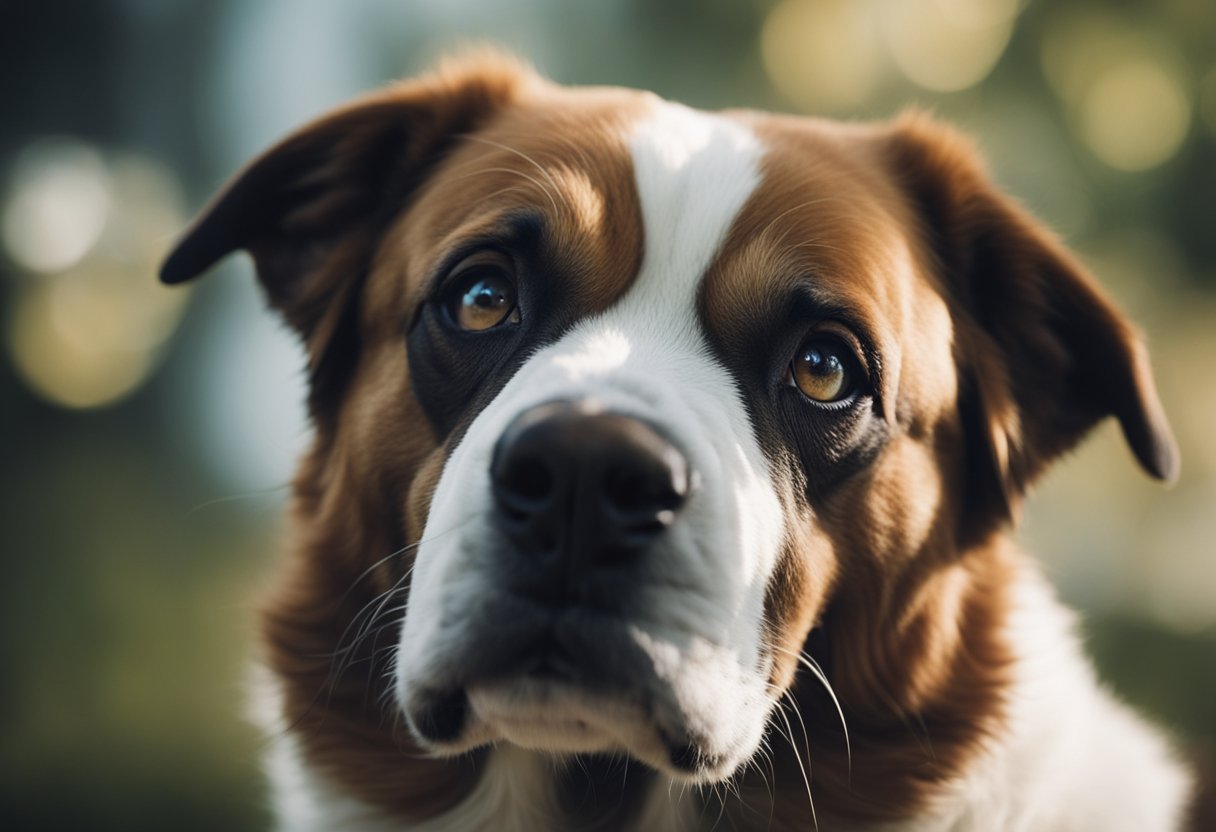 A dog displaying symptoms of salmonella, diagnosed by a veterinarian