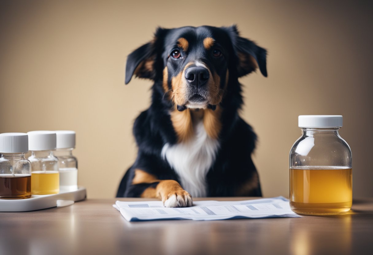 A dog shows signs of parvo: vomiting, diarrhea, lethargy. A vet diagnoses the virus through a stool sample test