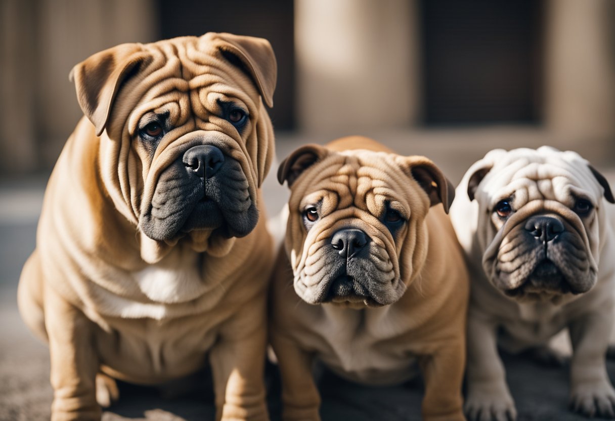 Several wrinkly dog breeds, such as the Shar-Pei and Bulldog, originated in ancient China and Europe. Their history dates back centuries