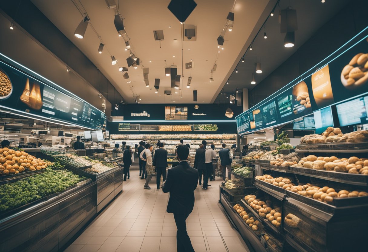 A digital market with strategic operations, depicted in a mindset outlier scene by Thiago Finch