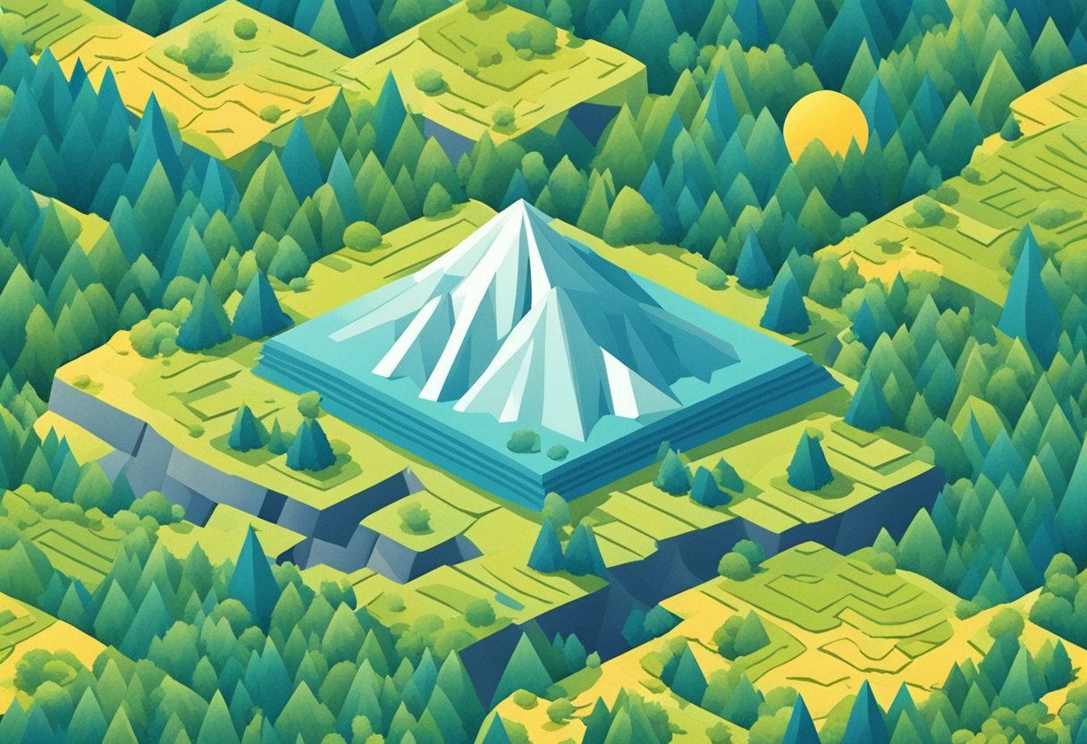 A person meditating on a mountaintop, surrounded by nature and feeling a sense of inner peace and strength