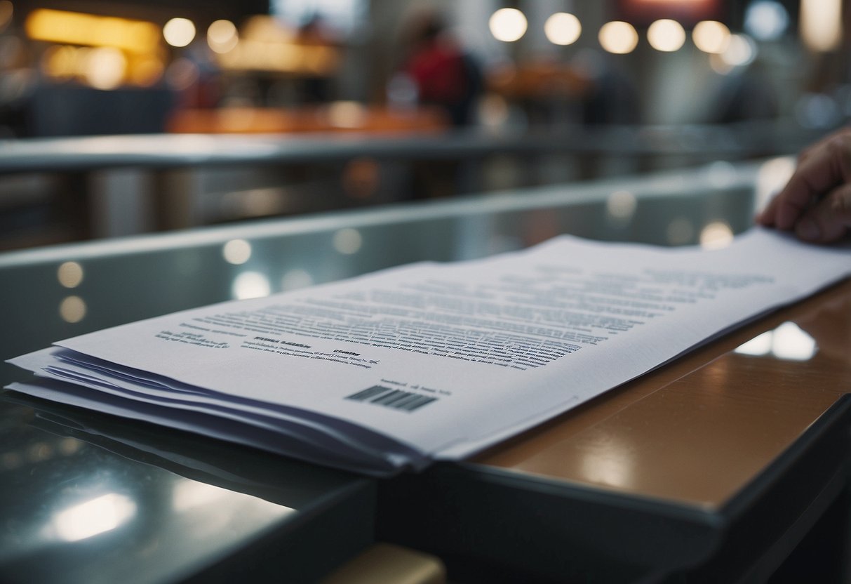 A contract being terminated in a public market setting, with the contractor initiating the termination process