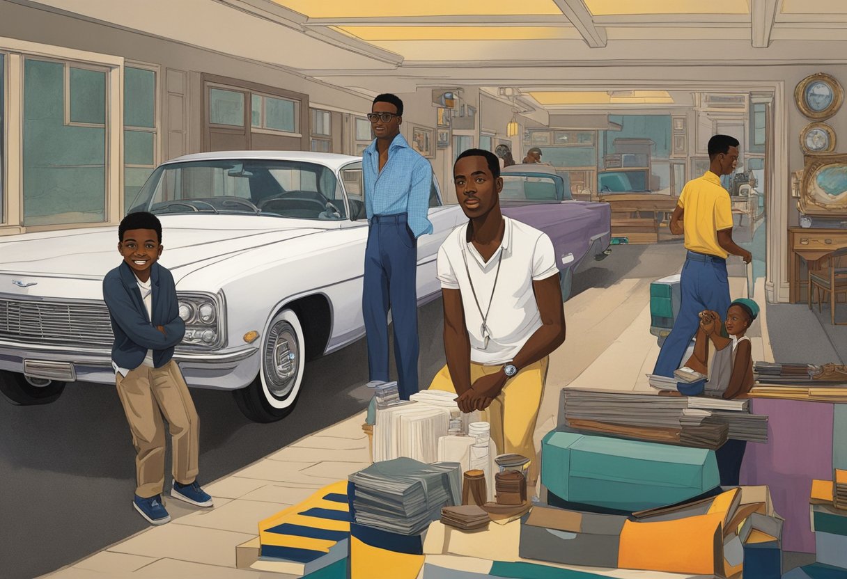 Lamont Bentley's early life and rise to fame, from his humble beginnings to his breakthrough in the entertainment industry, could be depicted through a series of interconnected scenes showing his journey and progression