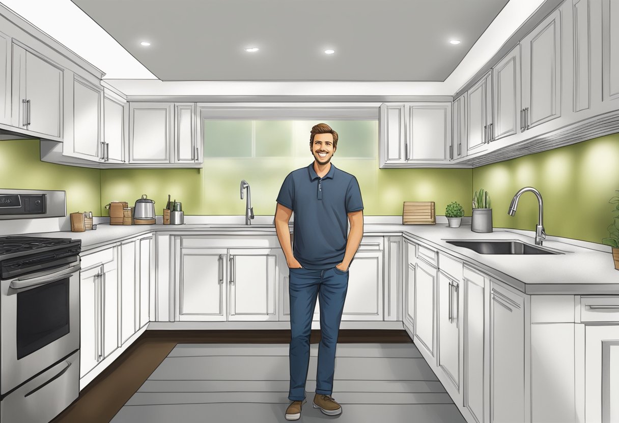 David's face lights up as he enters the newly renovated home. He smiles as he admires the modern kitchen and spacious living area