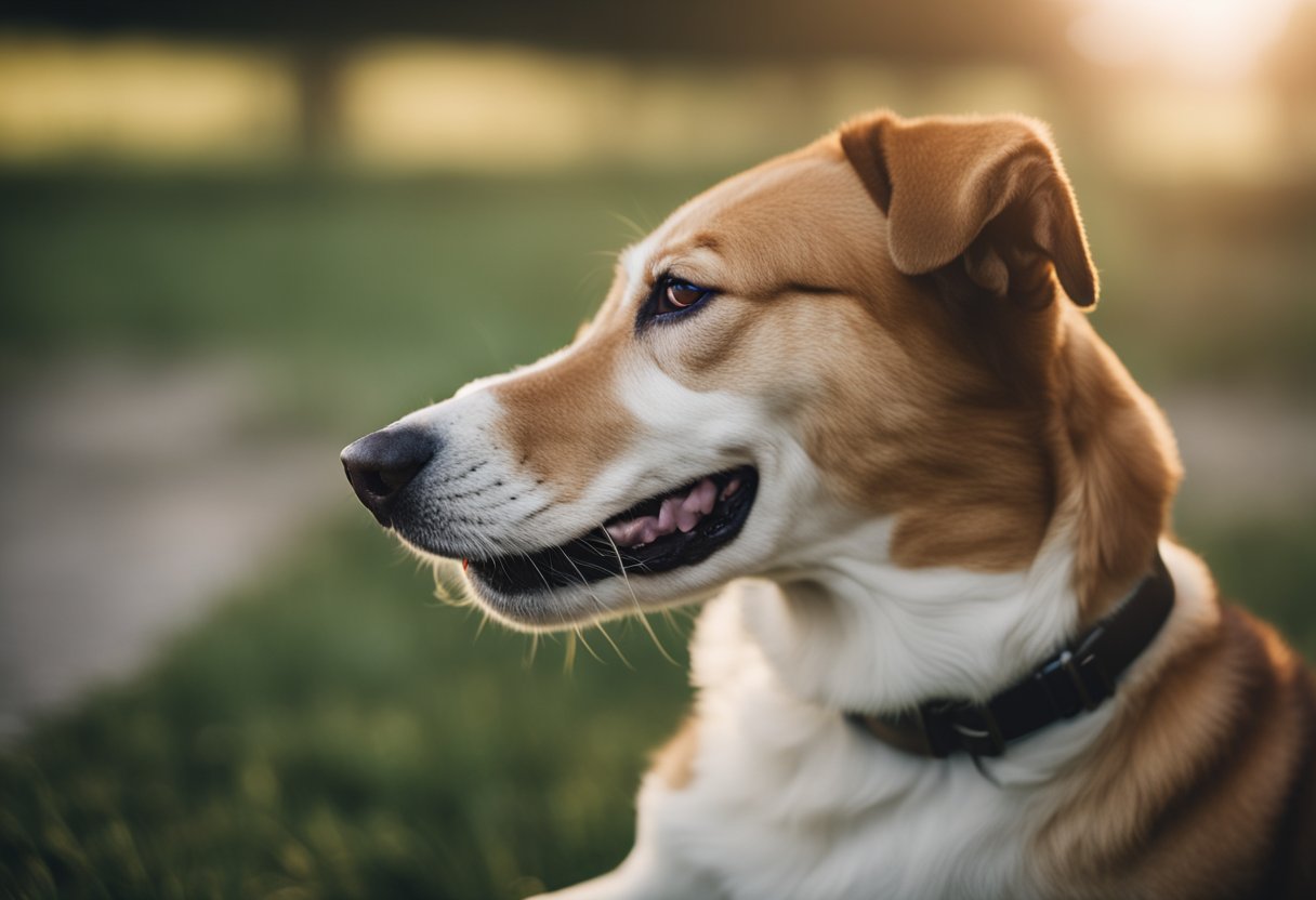 A dog's tongue licks the air as it experiences a seizure