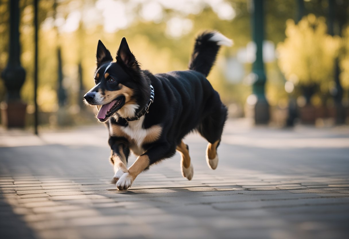 A dog runs freely, following commands, and performing tricks in a spacious outdoor area during off the leash training