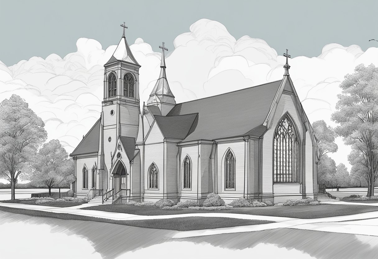 Various churches in Tecumseh, MI showcase diverse architectural styles, from traditional Gothic to modernist designs, with unique features and details