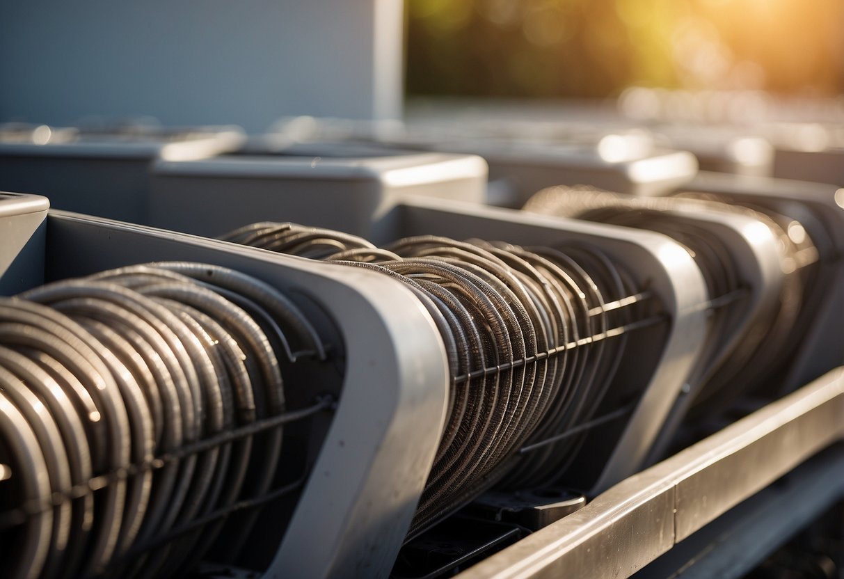 Dirty HVAC coils show dust, dirt, and debris buildup. HVAC system may exhibit reduced airflow, inefficient cooling or heating, and increased energy consumption