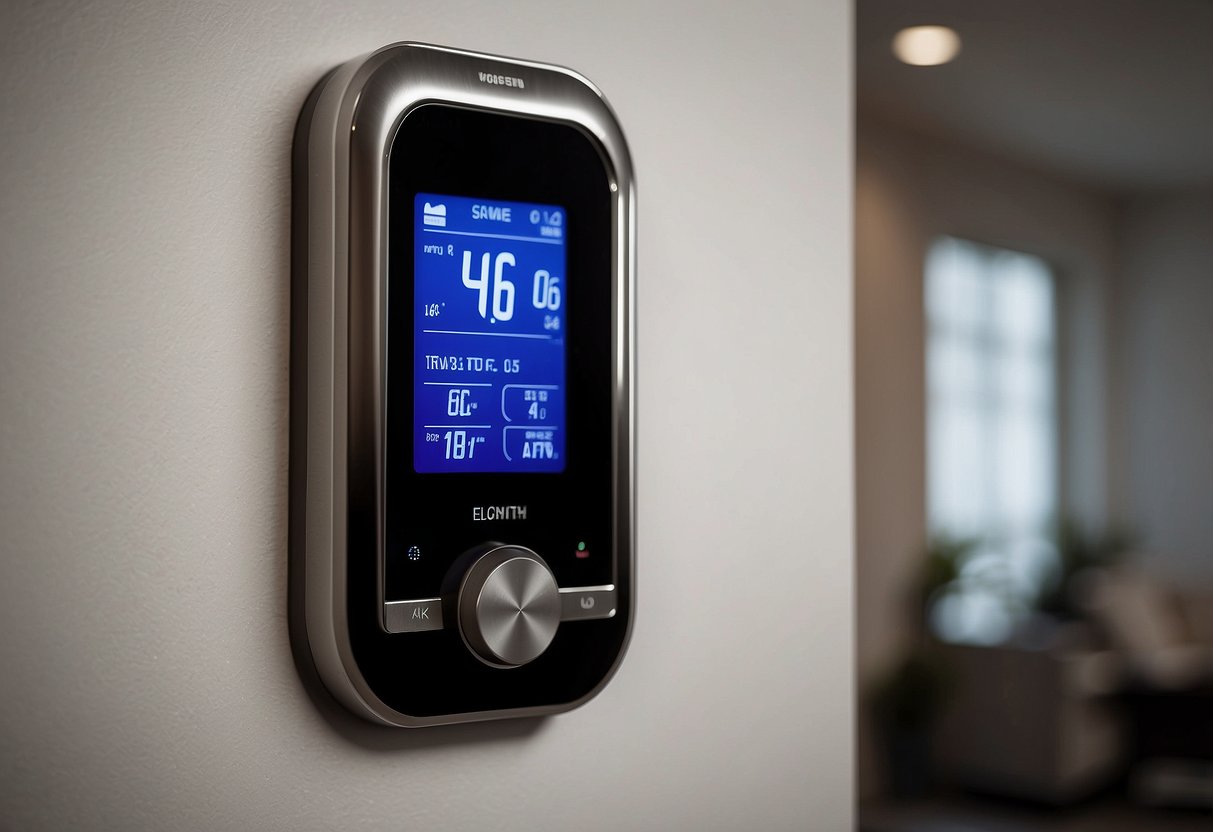 An advanced thermostat with various control settings and energy efficiency impact