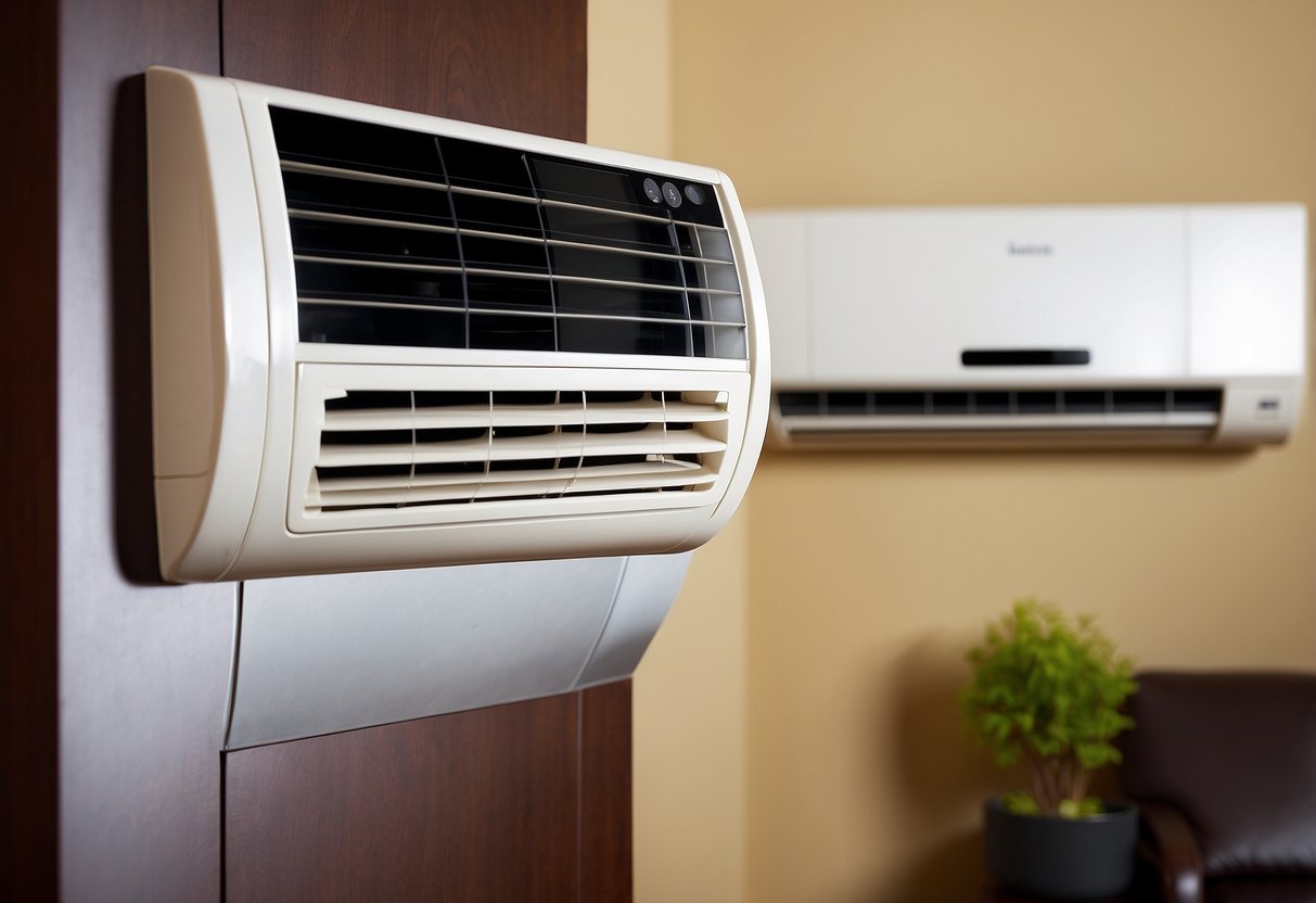 A ductless heating system with components arranged for efficient installation