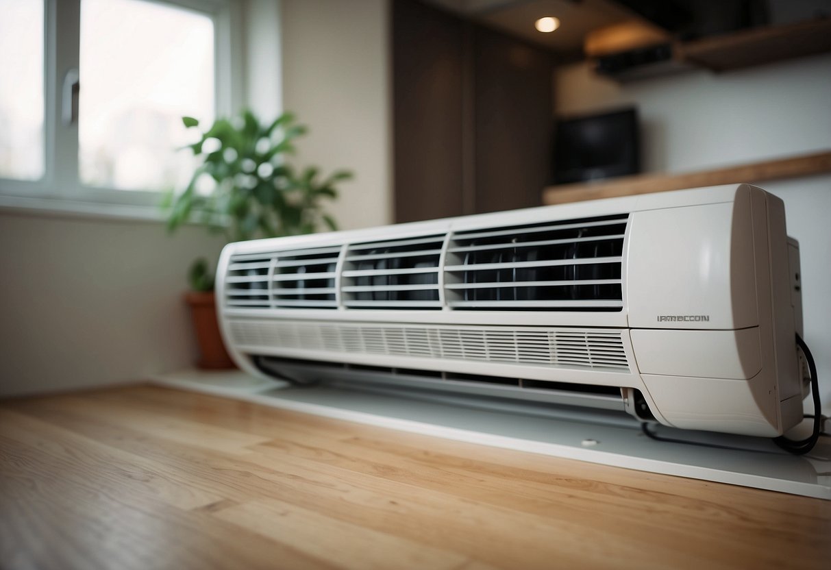 A ductless heating system being upgraded with new add-ons