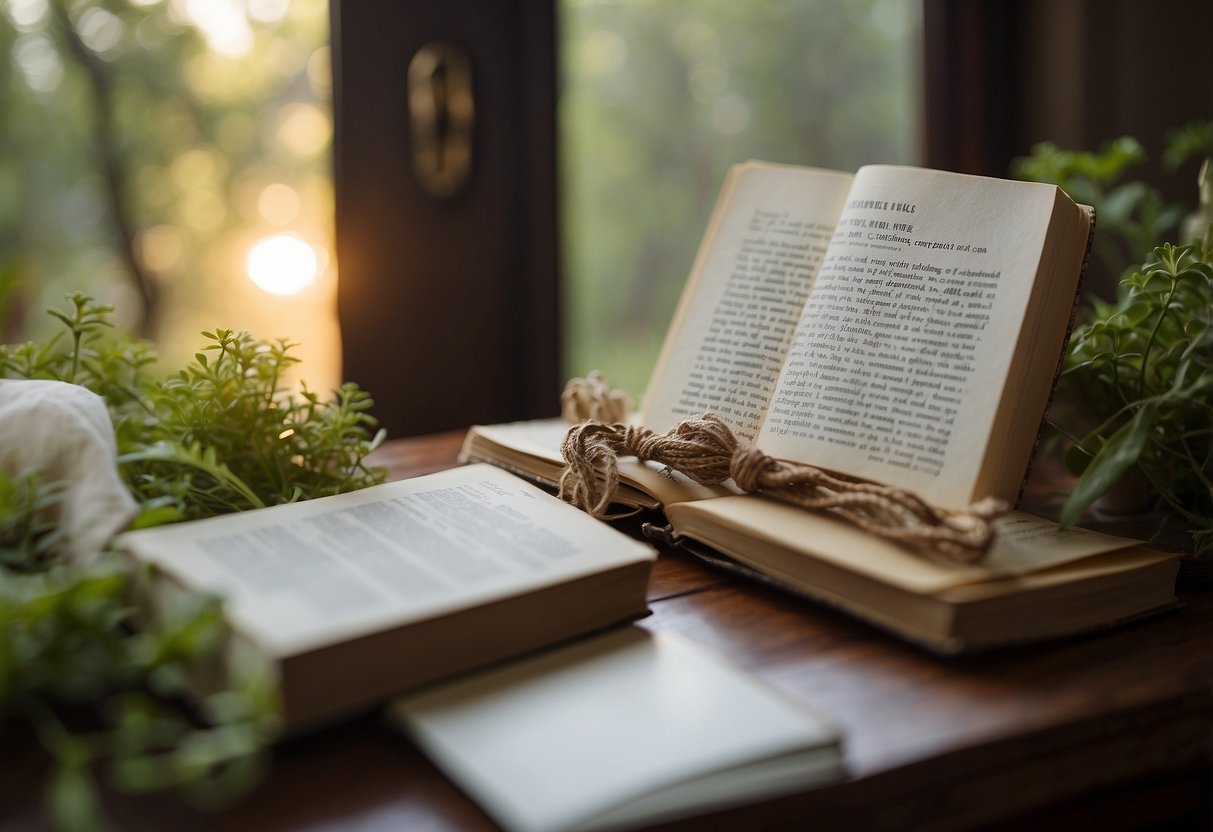 A serene, pregnant figure reads a book with the title "Understanding the Risks: 5 Secrets to a Healthy Pregnancy When You Have a Pre-Existing Condition" while surrounded by calming, nature-inspired decor