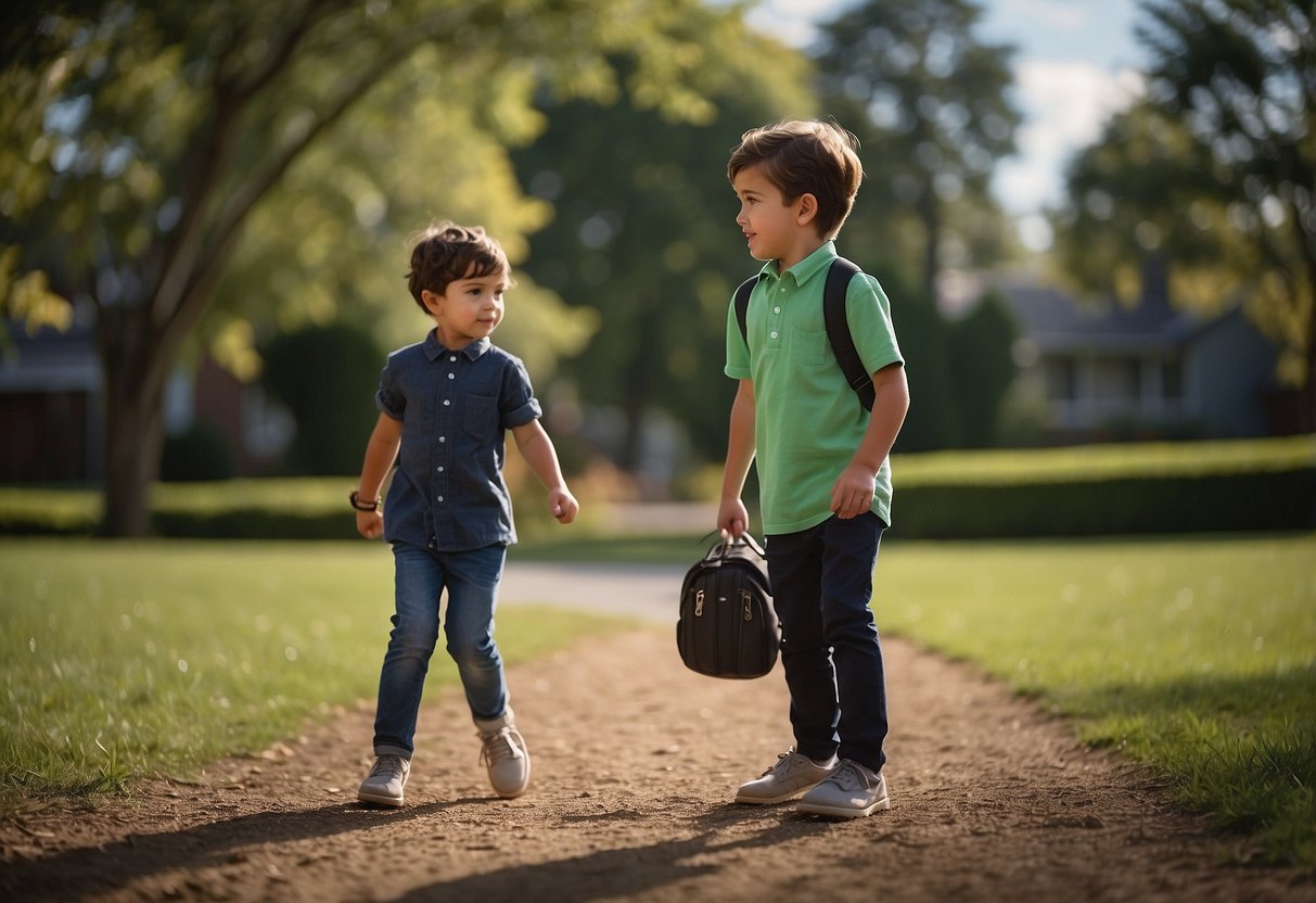 A child confidently tackles a new task, while a parent watches proudly from a distance, offering support and guidance from afar