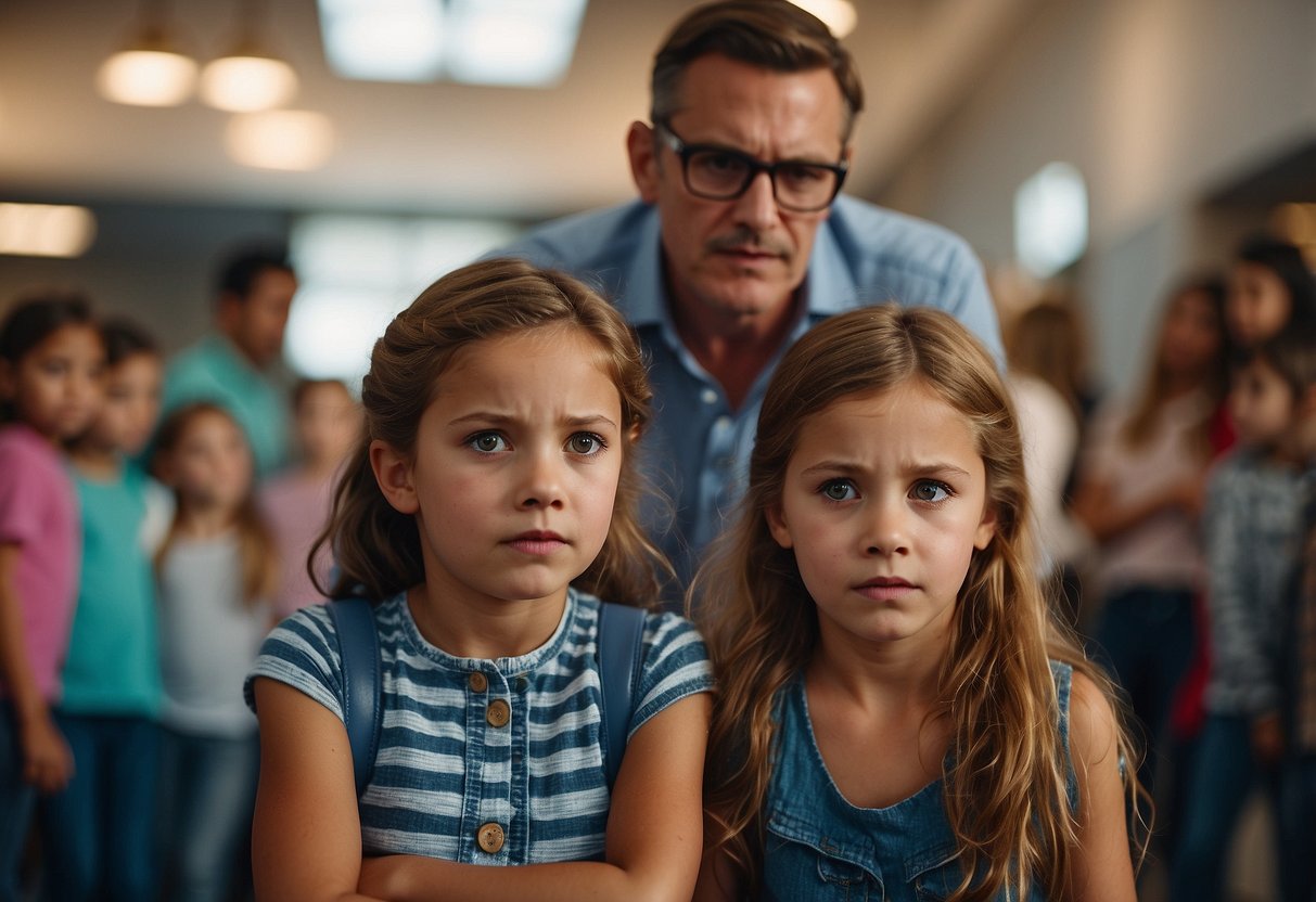 A parent using authoritarian style, children looking fearful. Another parent using permissive style, children behaving uncontrollably. A third parent using authoritative style, children engaging in open communication and mutual respect