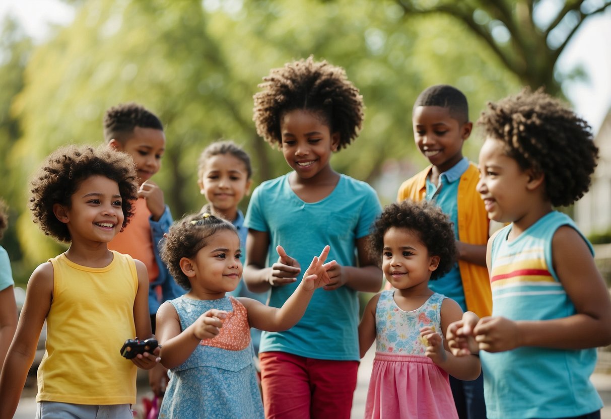 A diverse group of children engage in various activities, each displaying unique preferences and behaviors. Some play independently, while others seek guidance and support from adults. The environment is nurturing and accommodating, allowing each child to thrive in their own way