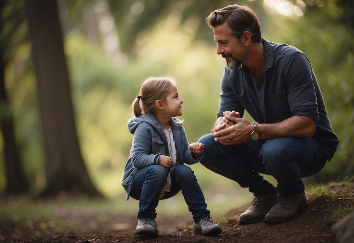 A child confidently making their own choices, with a parent nearby offering guidance and support. The parent listens and respects the child's autonomy, creating a nurturing and empowering environment