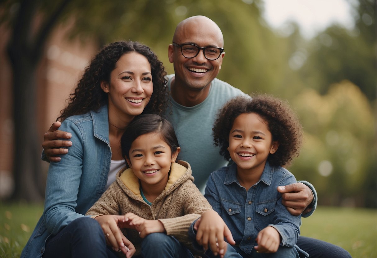 A diverse group of parents from various countries practicing different parenting styles, showcasing cultural diversity and global influences