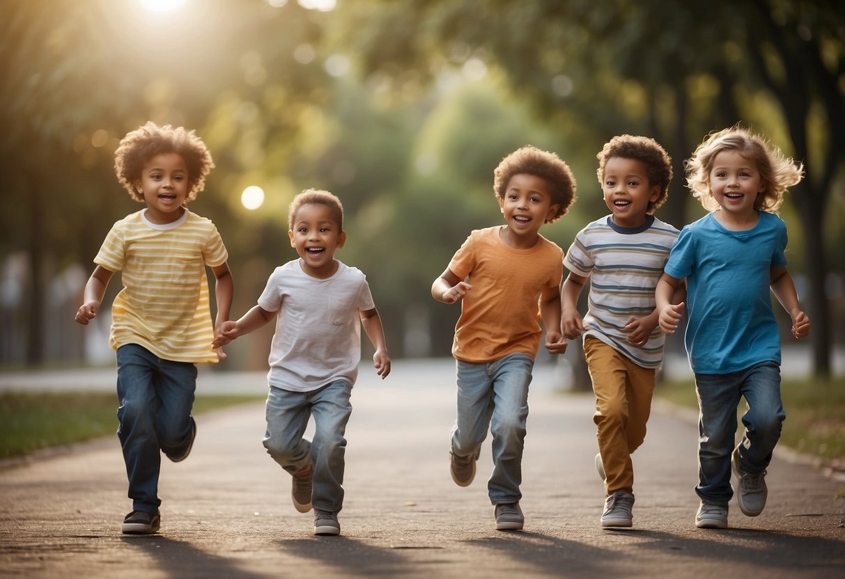 A diverse group of children playing together happily, reflecting different global parenting styles