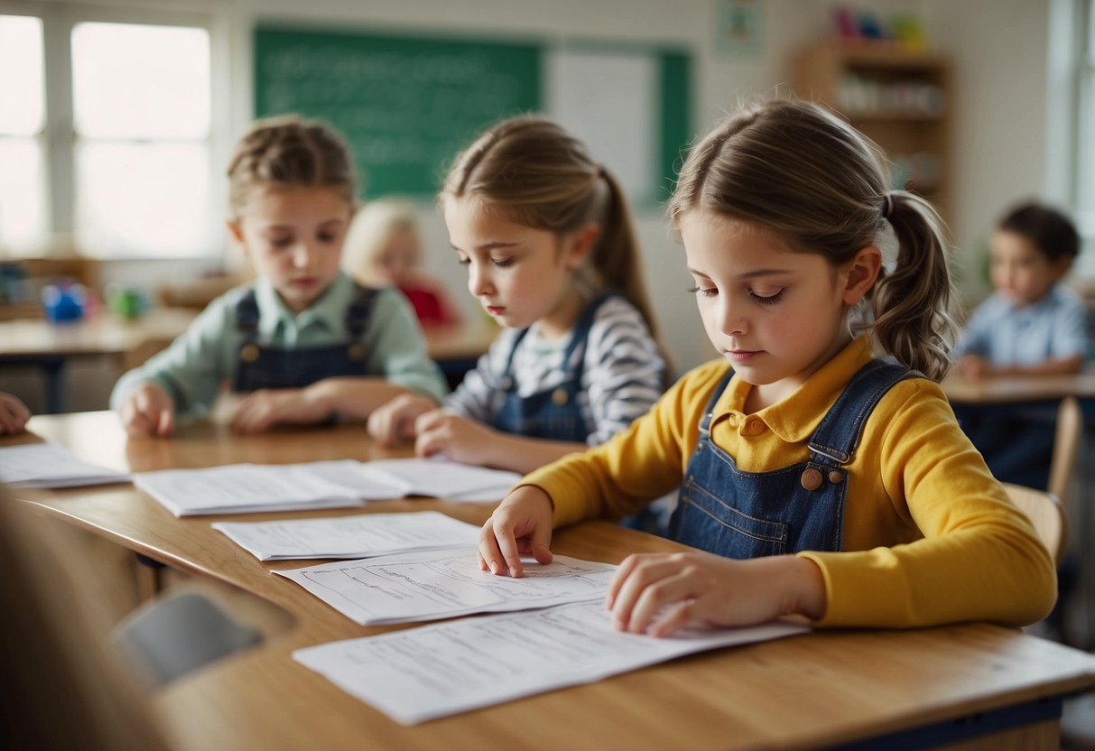 A classroom with mixed-age children engaged in hands-on learning activities, with a focus on independence and self-directed exploration