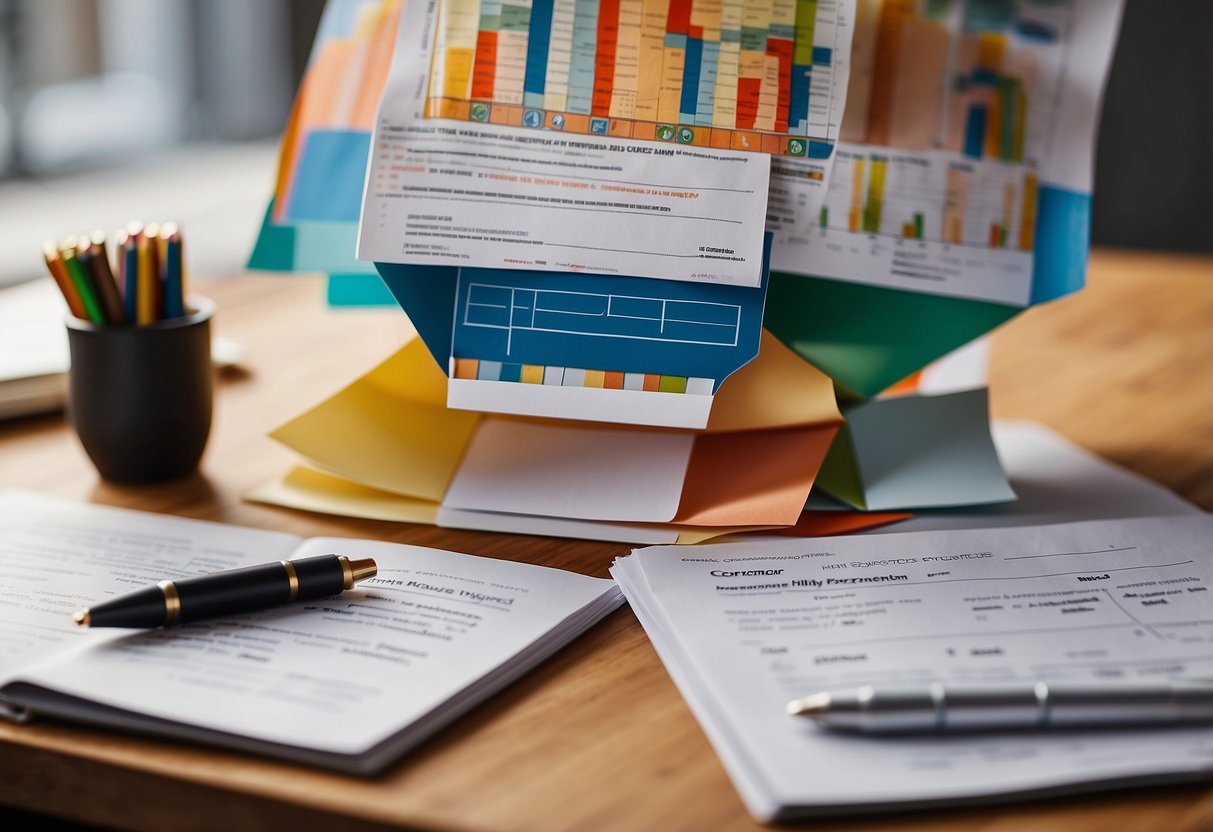 A colorful collage of research papers, graphs, and charts, showcasing the findings of 10 scientific studies on effective parenting styles