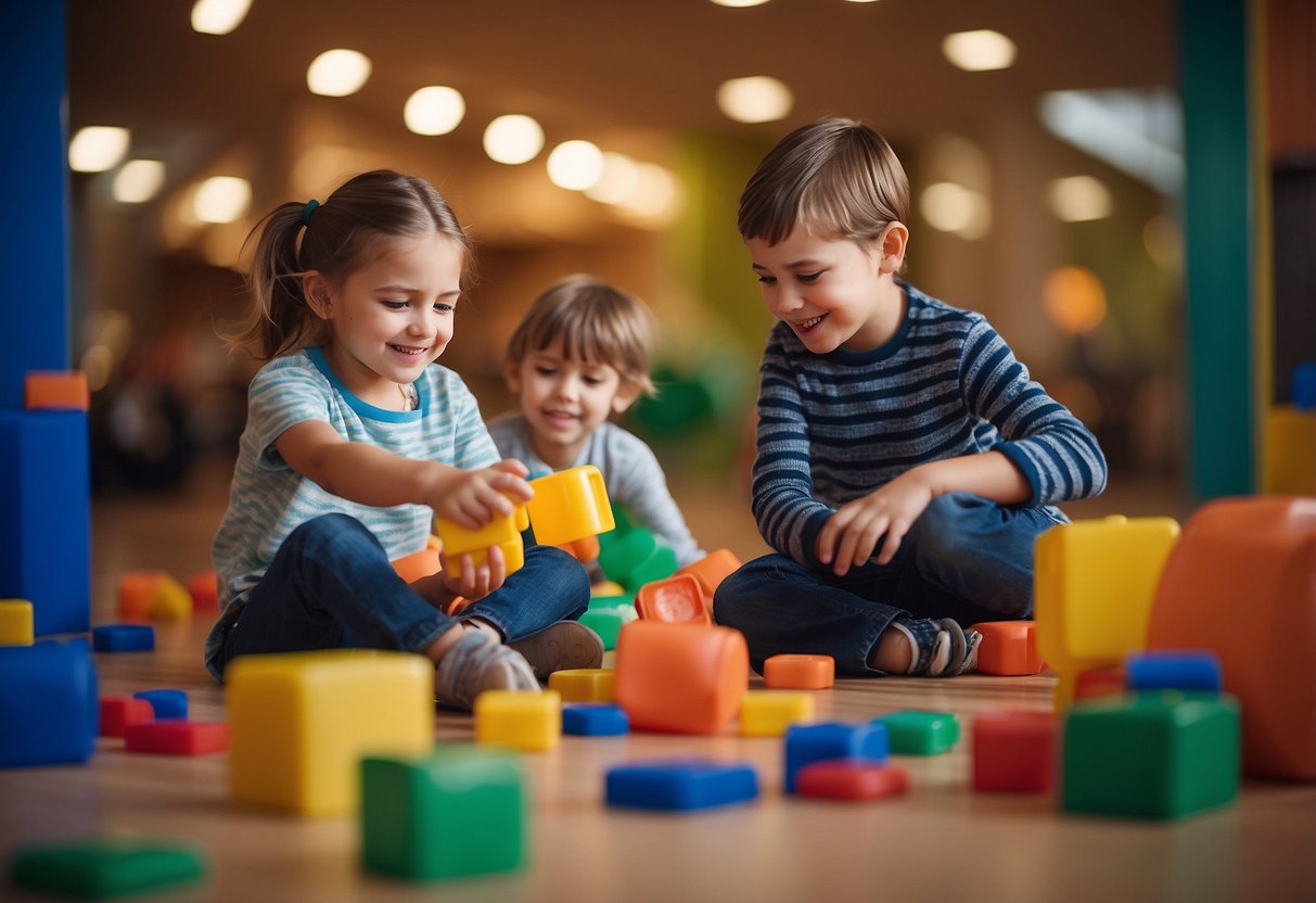 Children playing independently in a safe and stimulating environment. Parenting style influences their confidence and ability to explore and learn on their own