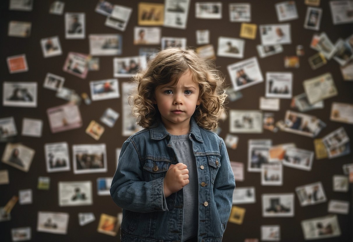 A child surrounded by different parenting styles, with labels such as authoritarian, permissive, and neglectful. Each style has its own set of consequences